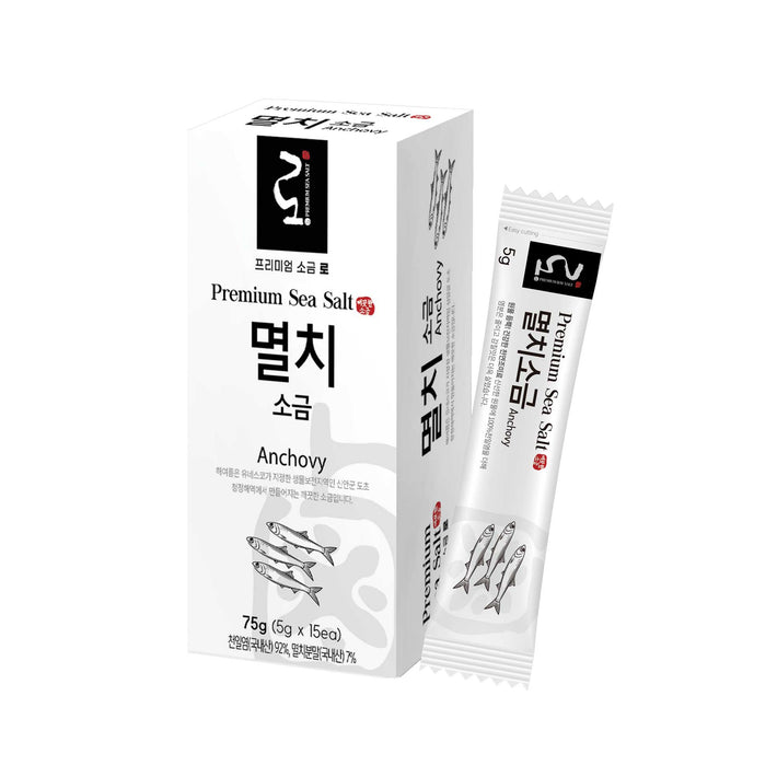 Haeyeareum Premium 'Lo' Sea Salt - Low Sodium (Anchovy Stick Pouch 5g x 15s)
