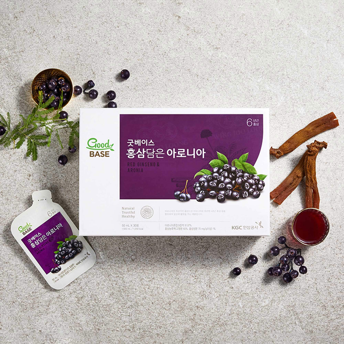 GoodBASE Aronia with Korean Red Ginseng Pouch 高丽参野樱莓袋装