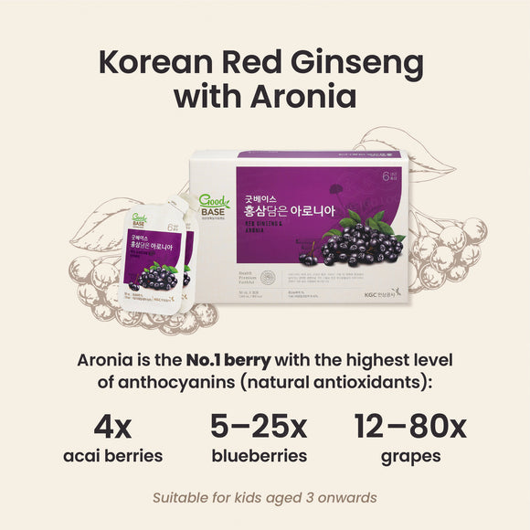 GoodBASE Aronia with Korean Red Ginseng Pouch 高丽参野樱莓袋装