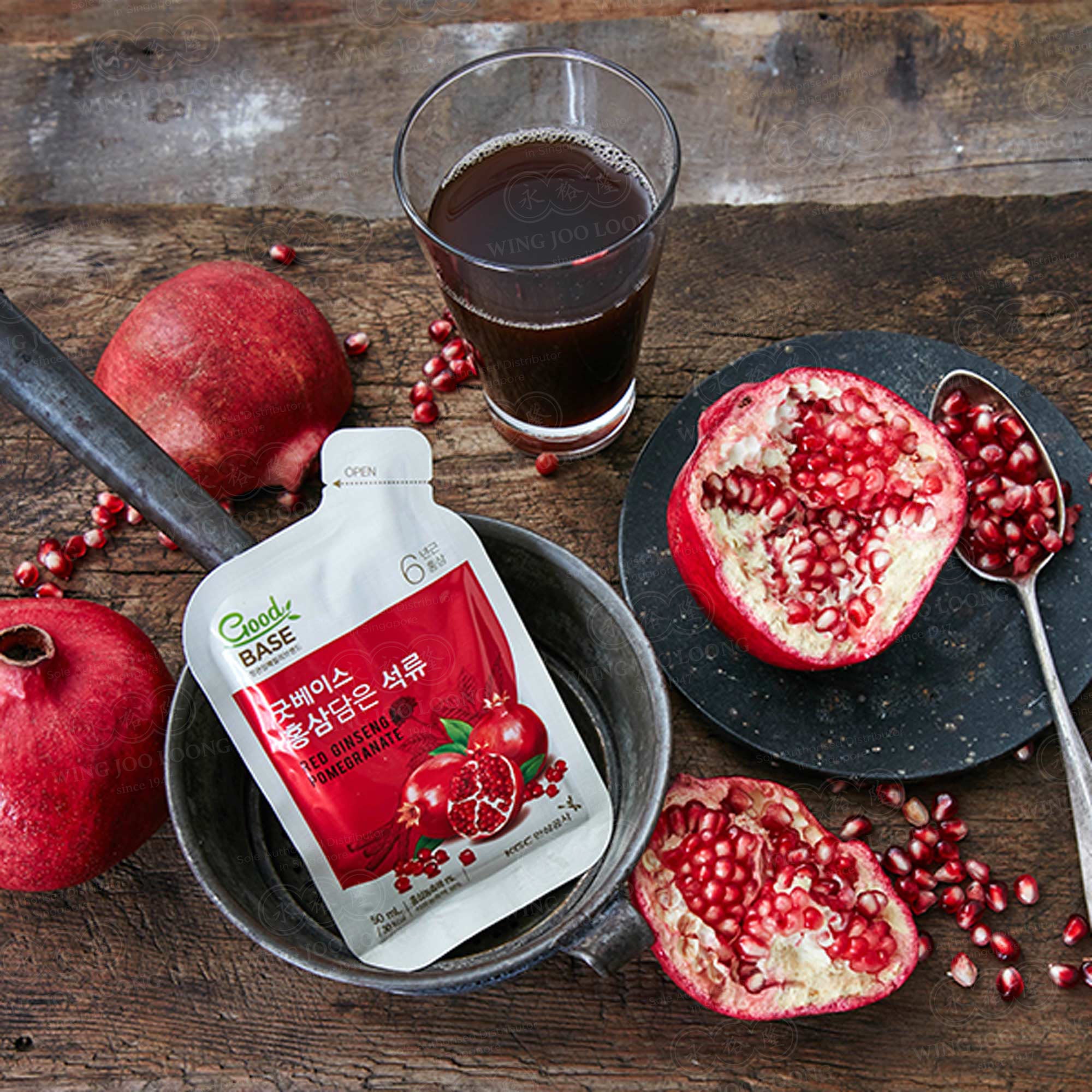 GoodBASE Pomegranate with Korean Red Ginseng Pouch 高丽参红石榴袋装