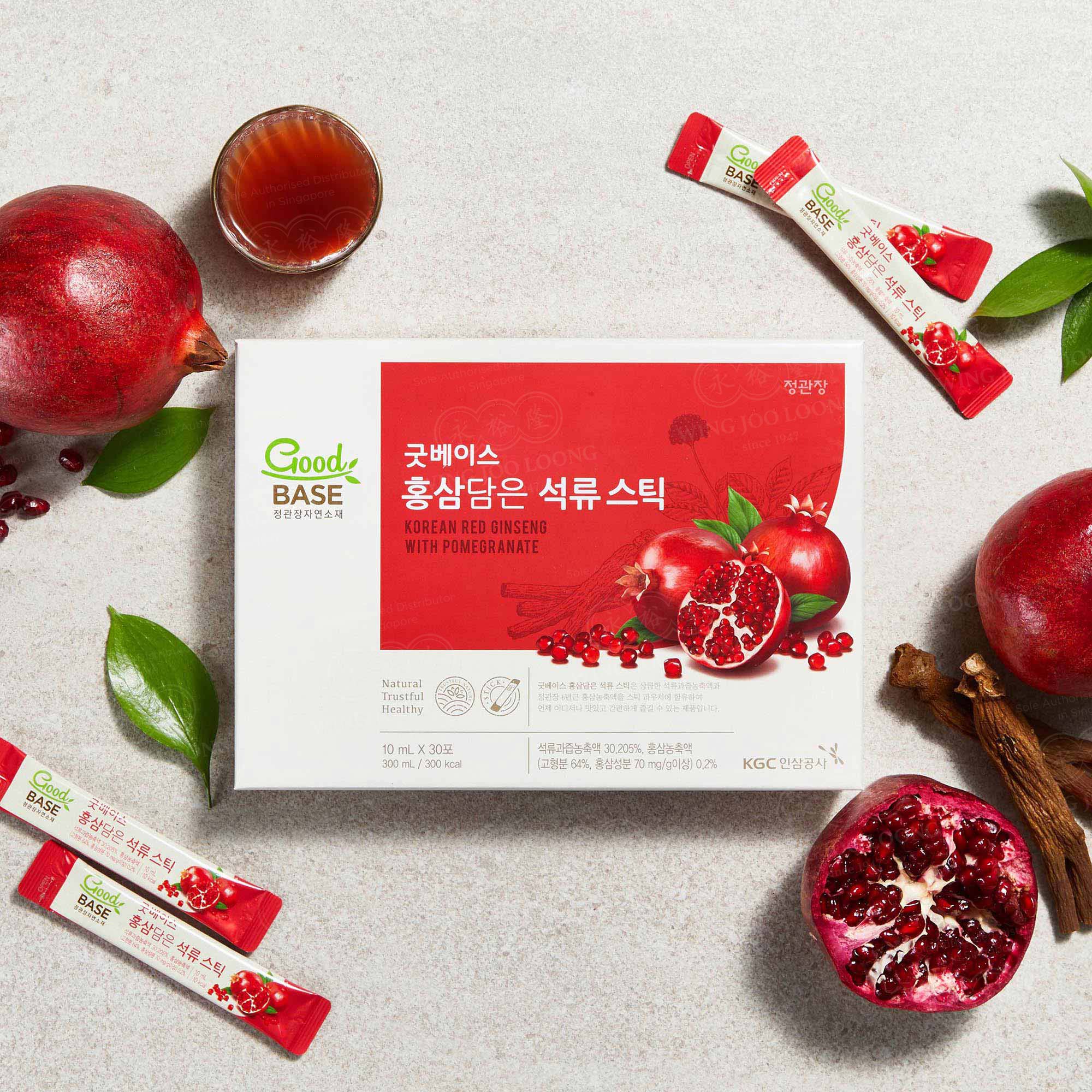 GoodBASE Pomegranate with Korean Red Ginseng Stick 高丽参红石榴条装